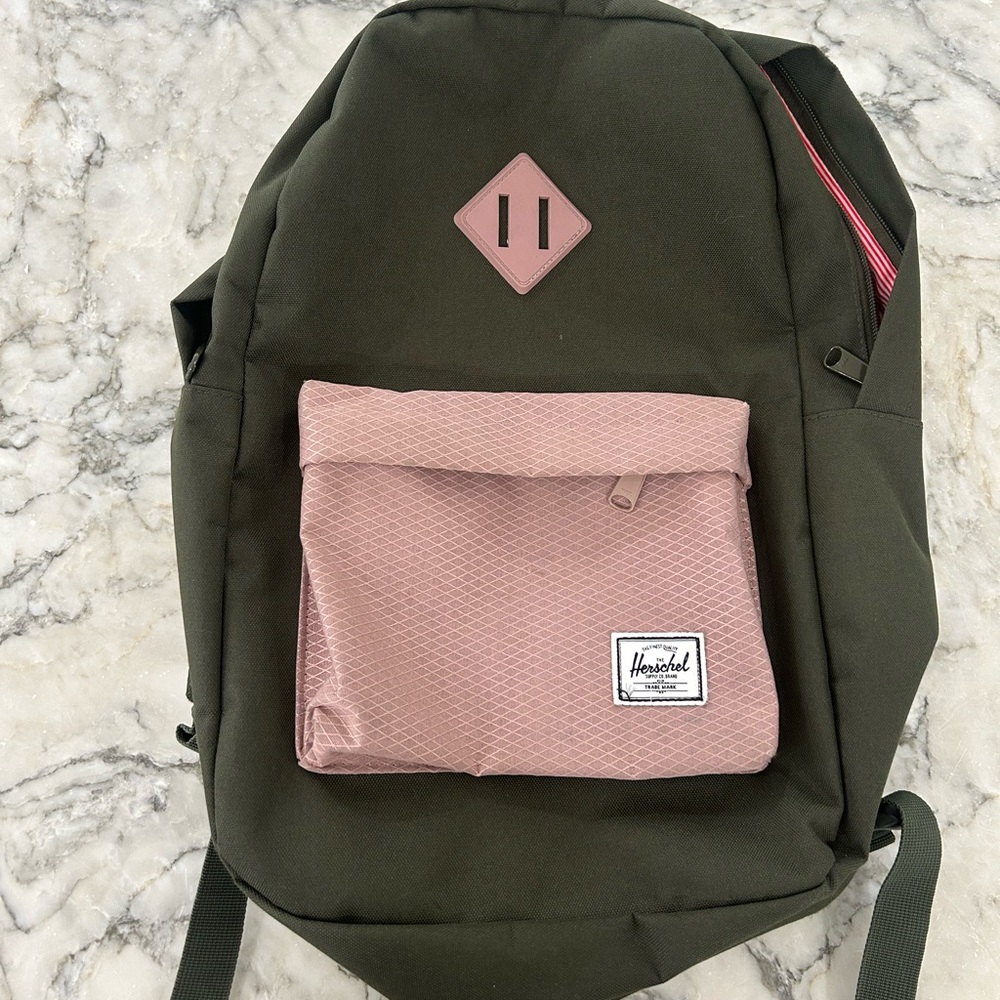Herschel Supply Company Olive and Blush Backpack
